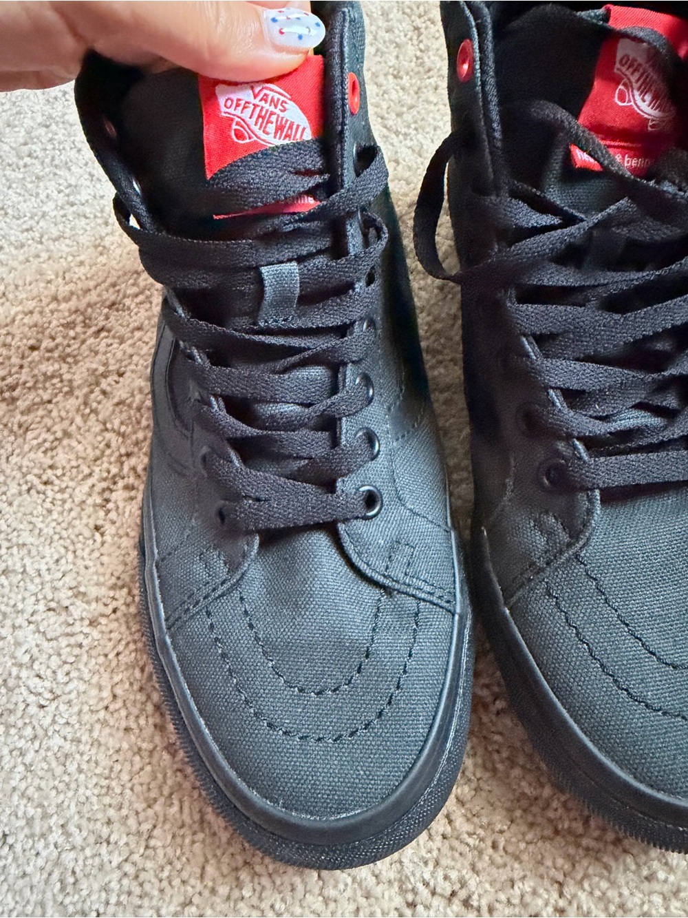 Vans Hedley & Bennett Black High-Top Canvas Sneakers with Rainbow-Tread Detail - Picture 4 of 7